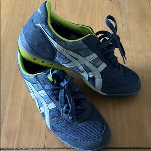 Asics Blue and Gray Sneakers with Signature Stripes